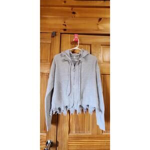 Zip ragged crop sweater